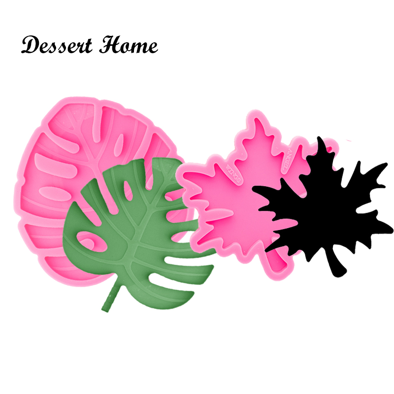 Geode Mold Silicone - DY0758 Bright Maple Leafเรซิ่นหัตถกรรมGeode Coaster Mold,ใบเต่าซิลิโคนแม่พิมพ์,DIYแม่พิมพ์ทำหัตถกรรมอีพ็อกซี่