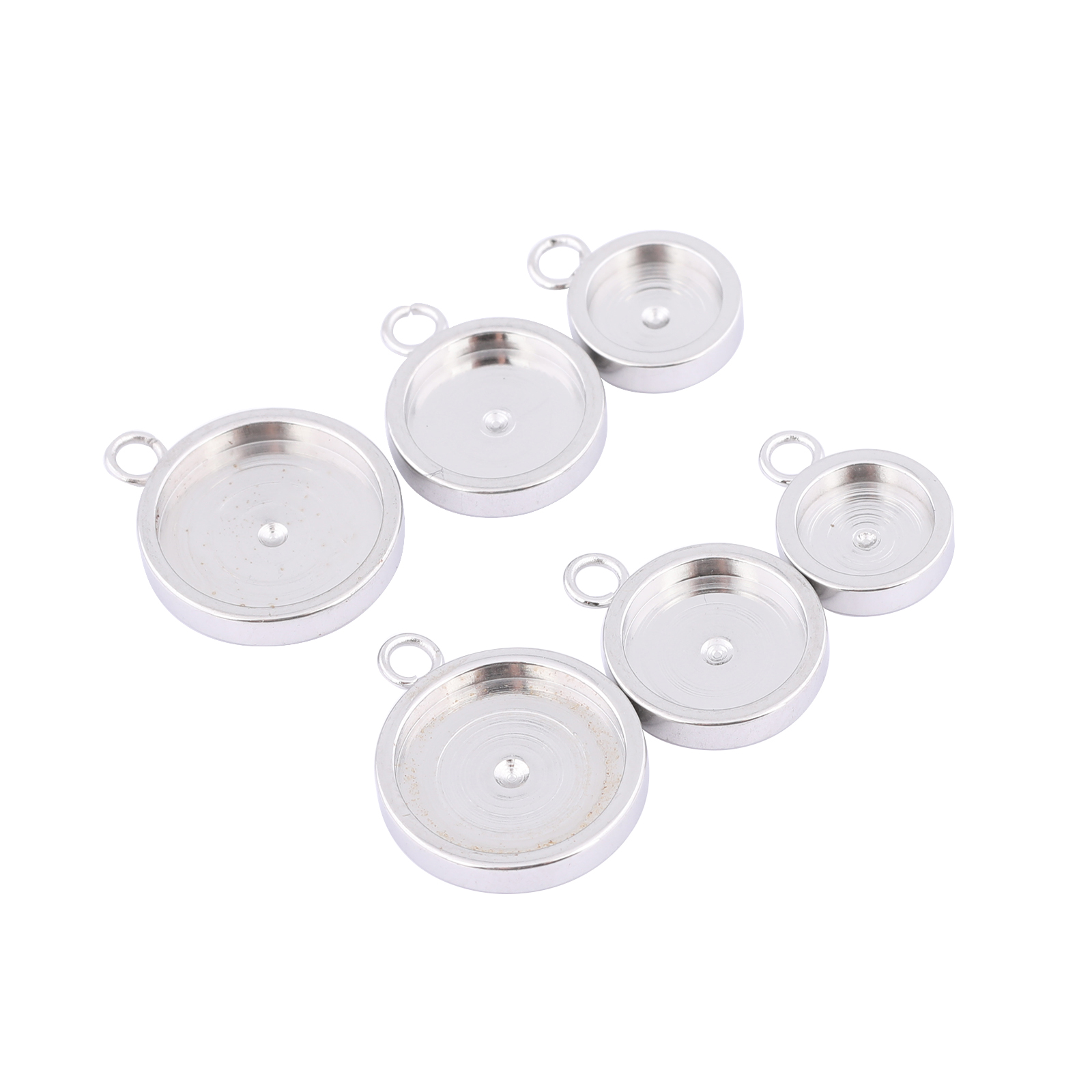 Bezels Set Pendant - 20pcs สแตนเลสสตีล 6mm 8mm 10mm 12mm