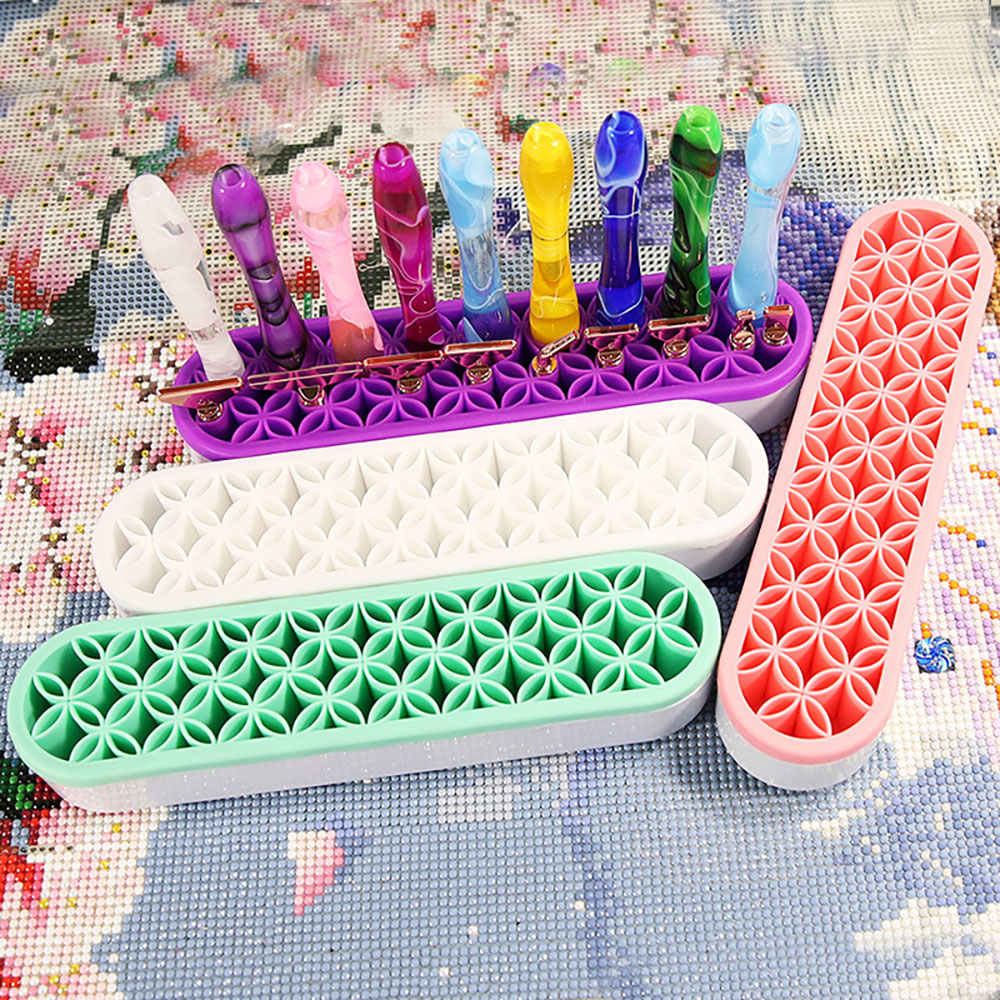Resin Craft Supplies - ที่ใส่ปากกาซิลิโคนสำหรับอุปกรณ์งานเพ้นท์เพชร, ที่วางแบบนุ่มสำหรับปากกาเรซิน, อุปกรณ์จัดเก็บสำหรับงานฝีมือ DIY