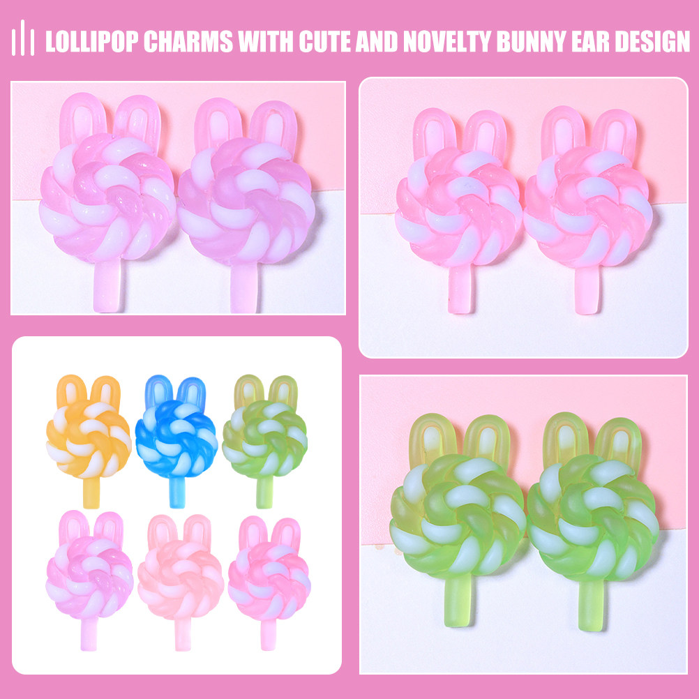 24 ชิ้น จี้รูปกระต่ายการ์ตูนน่ - Resin Crafts บทวิจารณ์และราคา