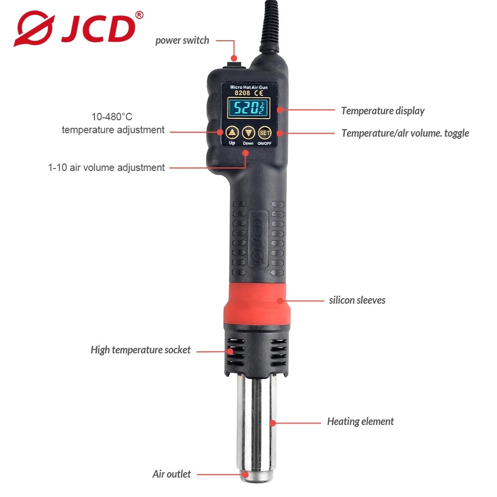 Jcd ปืนลมร้อนขนาดเล็ก8208 750ว - Heat Gun Small บทวิจารณ์และราคา