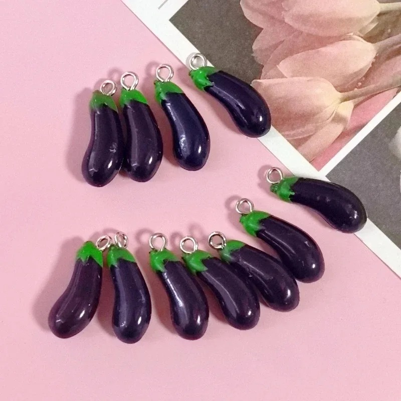 ชาร์มเรซิ่นรูปมะเขือม่วง 3 มิต - Resin Crafts Diy บทวิจารณ์และราคา
