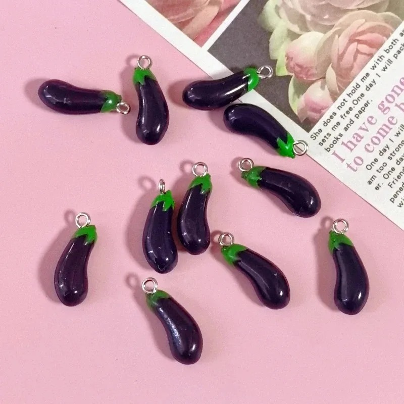 ชาร์มเรซิ่นรูปมะเขือม่วง 3 มิต - Resin Crafts Diy บทวิจารณ์และราคา