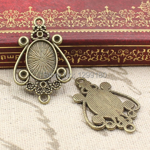 50ชิ้น/ล็อตโลหะผสมจี้โทนสีบรอน - Bezels Set Pendant บทวิจารณ์และราคา