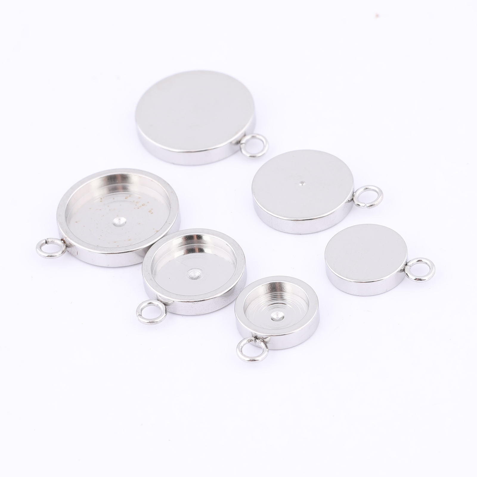 20pcs สแตนเลสสตีล 6mm 8mm 10mm - Bezels Set Pendant บทวิจารณ์และราคา