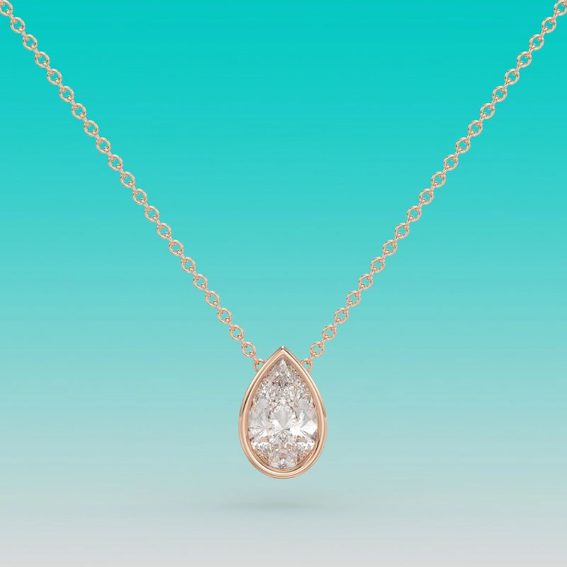 จี้สร้อยคอโมอิสซาไนต์ทรงลูกแพร - Bezels Set Pendant บทวิจารณ์และราคา