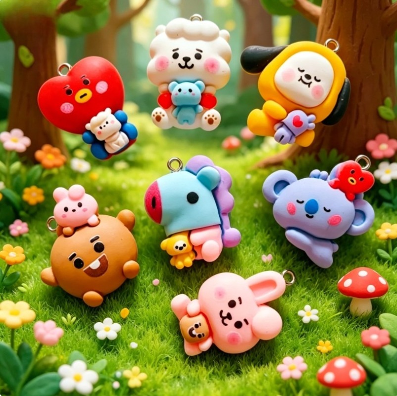 ชุด 7 ชิ้น BT21 ชาร์มการ์ตูนเร - Resin Crafts บทวิจารณ์และราคา