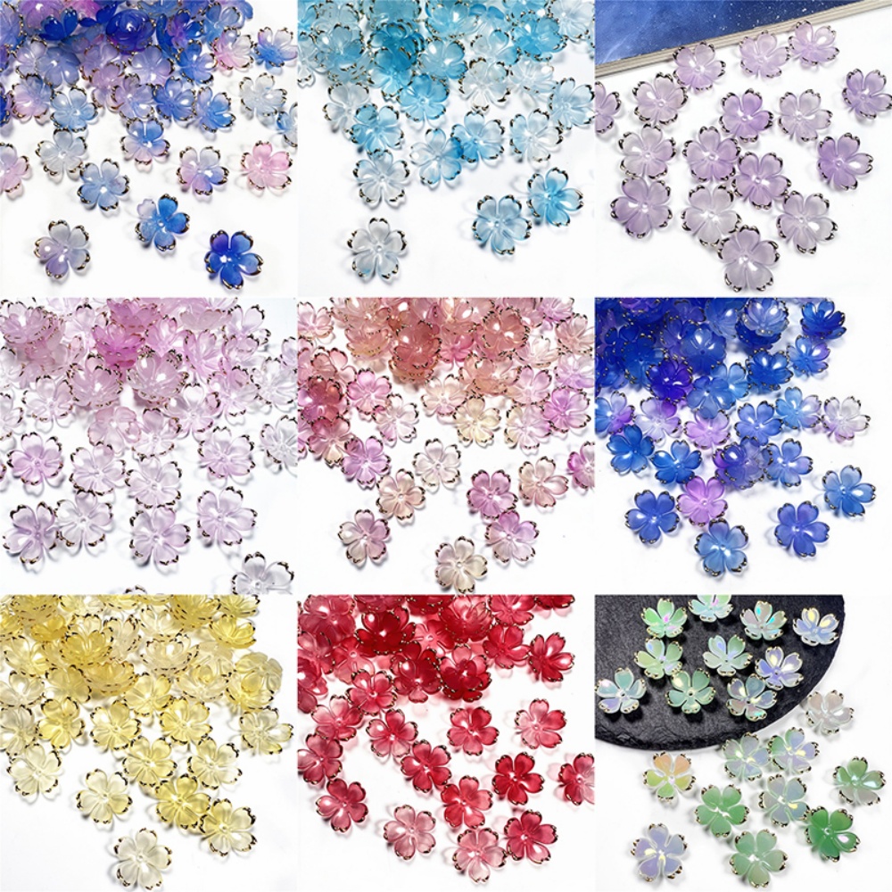 50 ชิ้น/ล็อต ลูกปัดอะคริลิคดอก - Resin Craft Projects บทวิจารณ์และราคา